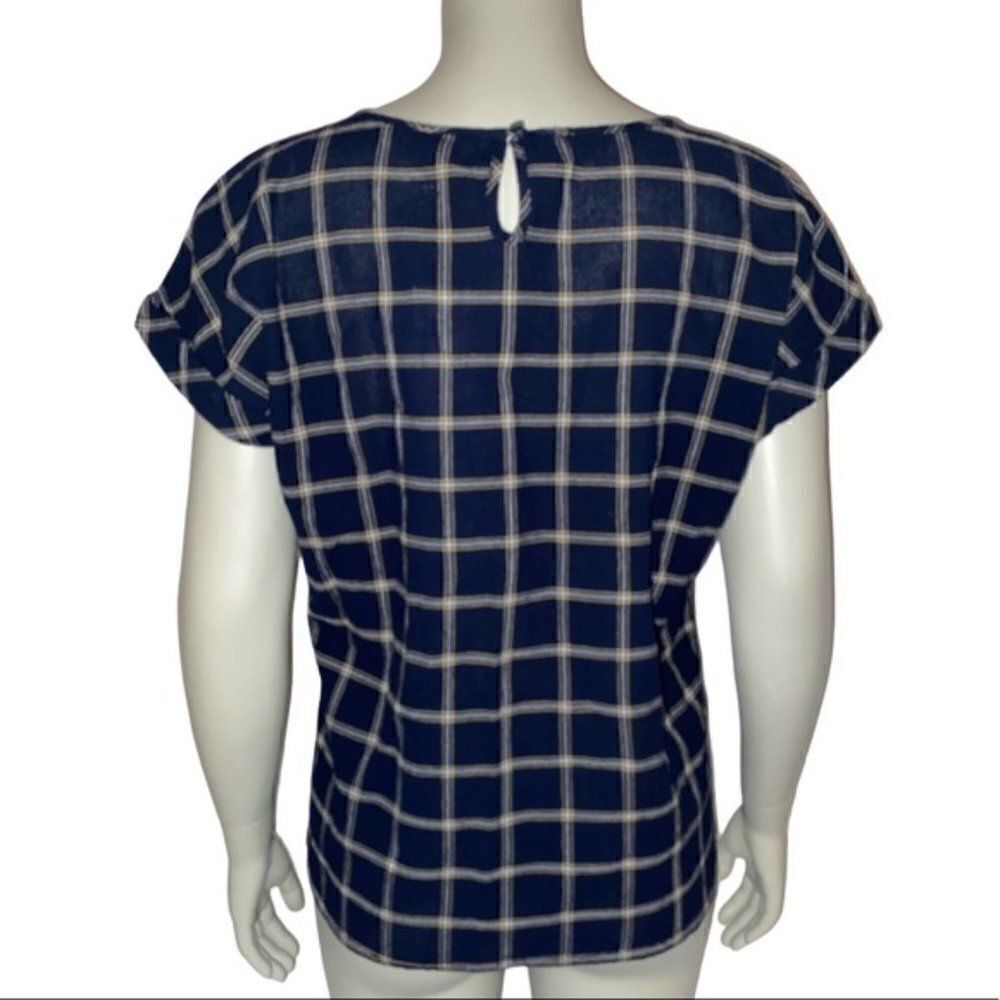 Christopher & Banksblue Windowpane Plaidblouse — image 2 of 5
